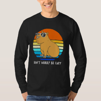 Retro Rodent Capybara Dont Be Worry Be Capy T-Shirt