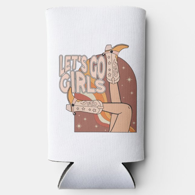 Retro Rodeo Bachelorette Party  Seltzer Can Cooler (Front)