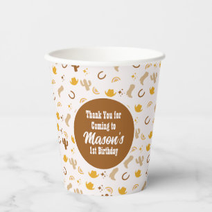 Retro Rodeo Cowgirl Cowboy Bohemian Birthday   Paper Cups