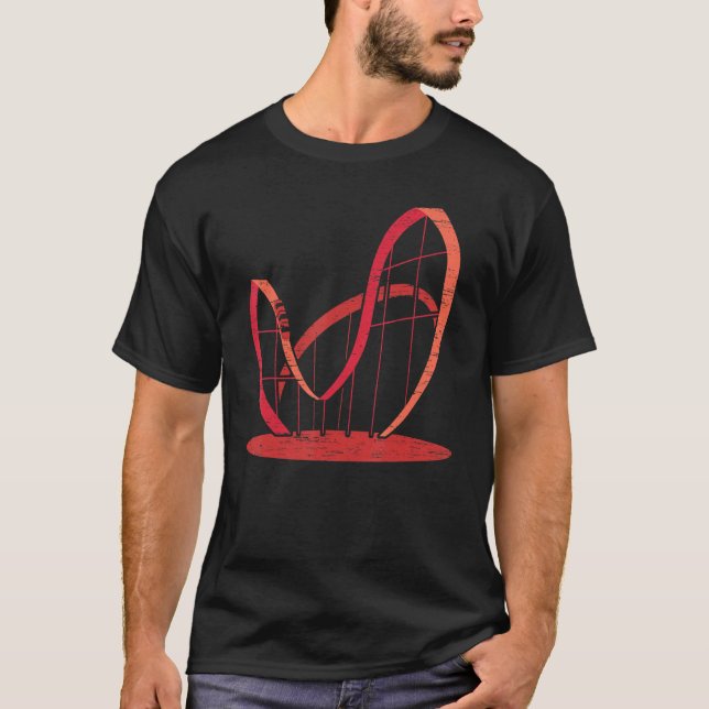 Retro Roller Coaster   Rollercoaster Amusement Rid T-Shirt (Front)