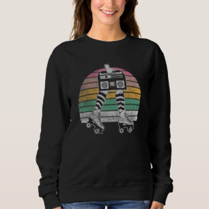 Retro Roller Skate  80 s Roller Disco Skating Girl Sweatshirt