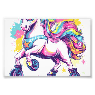 Retro Roller Skate Unicorn (1) Photo Print