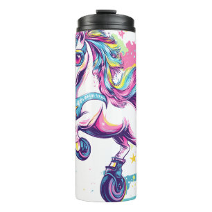 Retro Roller Skate Unicorn (1) Thermal Tumbler