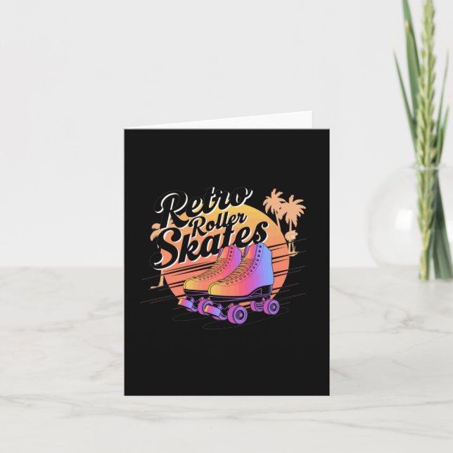 Retro Roller Skates - 80s Vibes Sticker  Card (Front)