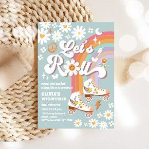 Retro Roller Skates Birthday Invitation
