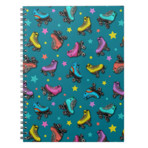 Retro Roller Skates & Stars Notebook