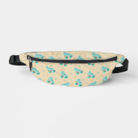 Retro Roller Skates Teal and Tan Patterned