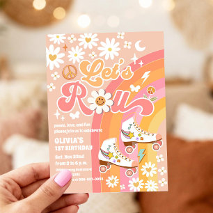 Retro Roller Skating Birthday Invitation