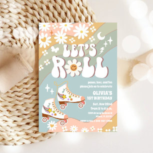 Retro Roller Skating Birthday Invitation