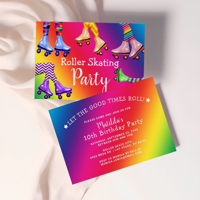 Retro Roller Skating Birthday Party Invitation (Creator Uploaded)