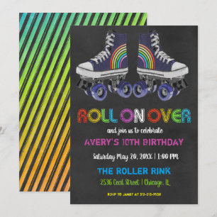 Retro Roller Skating Party Invitation