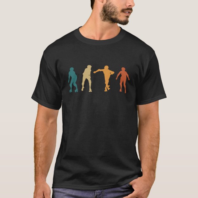 Retro Rollerblading Inline Skater Rollerblader T-Shirt (Front)