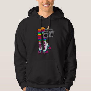 Retro Rollerskates 80's Roller Disco Skating Girl Hoodie