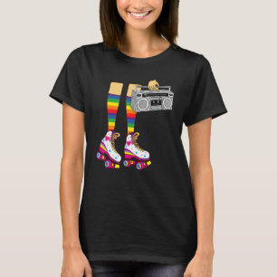 Retro Rollerskates 80's Roller Disco Skating Girl T-Shirt