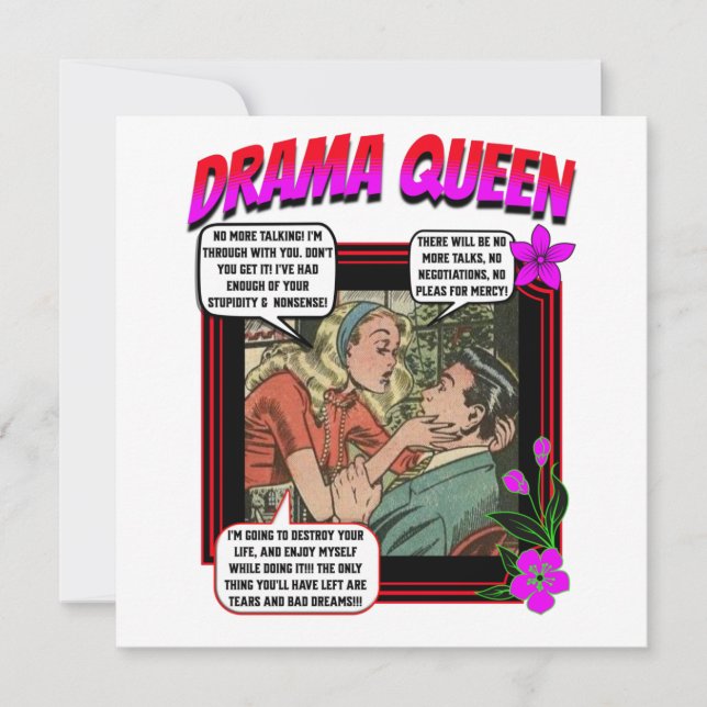 Retro Romance - Drama Queen - Greeting Card (Front)