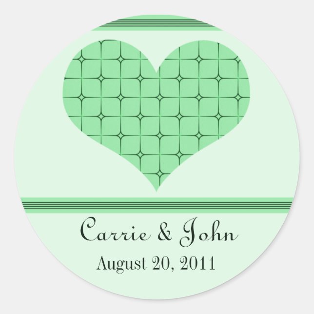 Retro Romance Save the Date Stickers (Front)