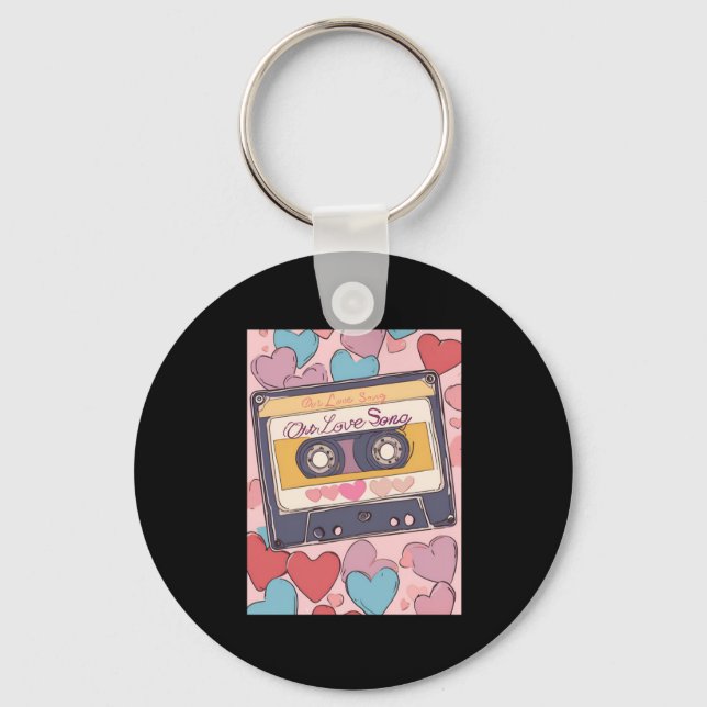 Retro Romance Sticker  Key Ring (Front)
