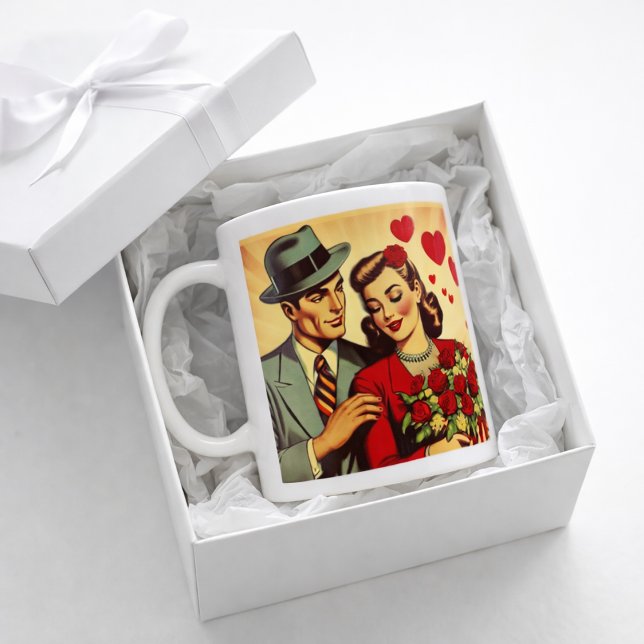 Retro Romance Valentine Coffee Mug (Creator Uploaded)