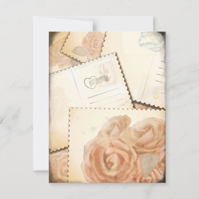 Retro romantic background, invitation (Front)