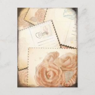 Retro romantic background, postcard