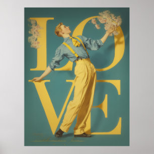 Retro Romantic LOVE Poster