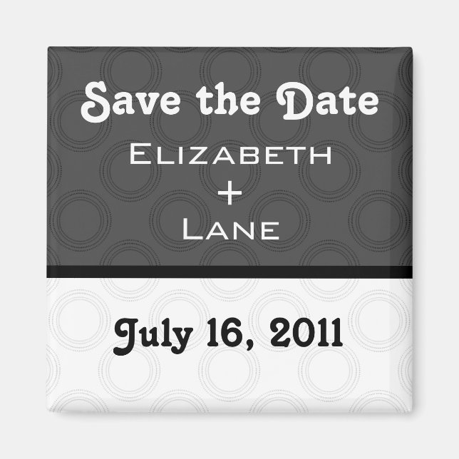 Retro Romantic Save the Date Magnet (Front)