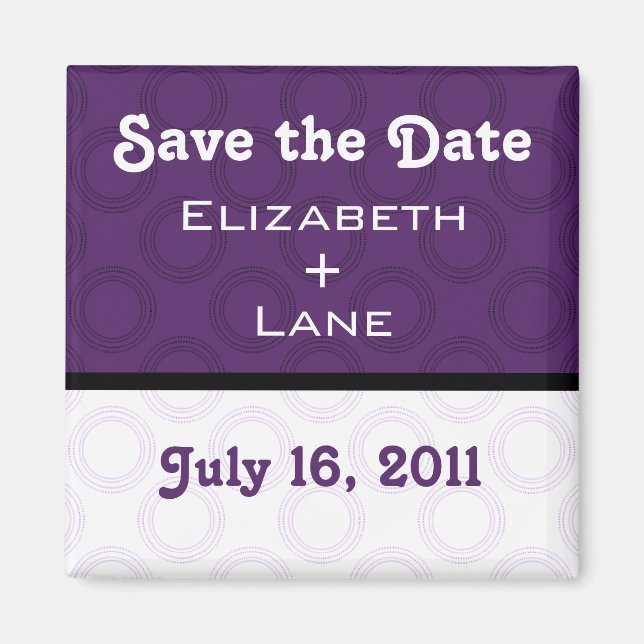 Retro Romantic Save the Date Magnet (Front)
