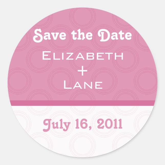 Retro Romantic Save the Date Stickers (Front)