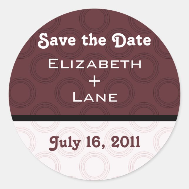 Retro Romantic Save the Date Stickers (Front)