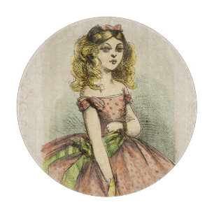 Retro Romantic Valentine's Day Card, 19th century Cutting Board