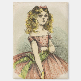 Retro Romantic Valentine's Day Card, 19th century Magnet