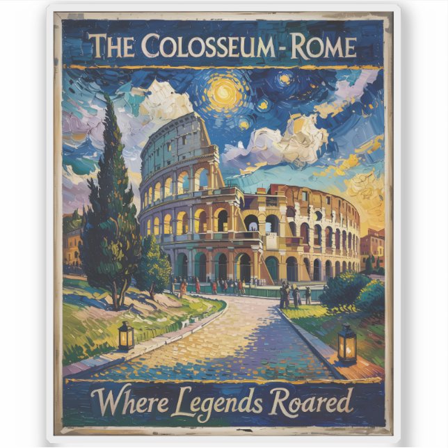 Retro Rome Italy Colosseum Travel Van Gogh Vibrant (Front)