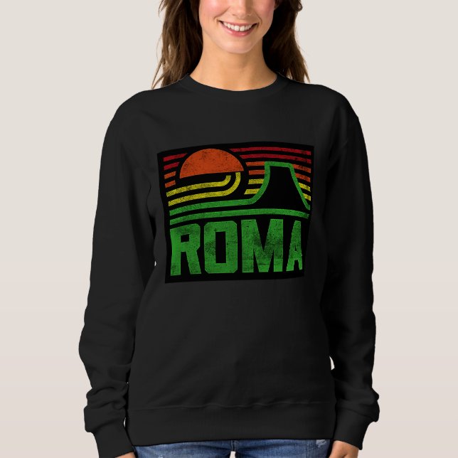 Retro Rome Italy Outfit Style Roma Illustration Gr Sweatshirt (Front)