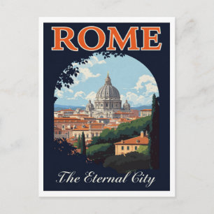 Retro Rome St. Peter's Basilica Eternal City Postcard