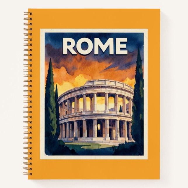  Retro Rome Travel Poster Notebook (Front)