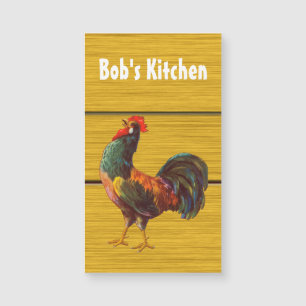 Retro Rooster Custom Magnetic Business Card