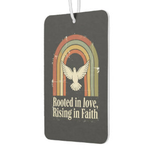 Retro rooted and rising faith design car air freshener
