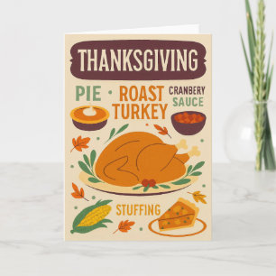 Retro Roots: A Vintage Thanksgiving Table Card