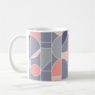 Retro Rose Grey Seamless Motif Coffee Mug