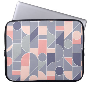 Retro Rose Grey Seamless Motif Laptop Sleeve