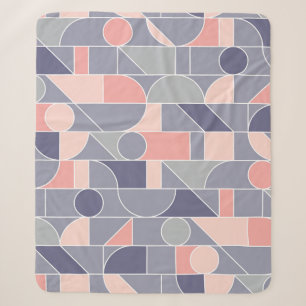 Retro Rose Grey Seamless Motif Sherpa Blanket