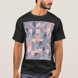 Retro Rose Grey Seamless Motif T-Shirt