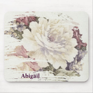Retro rose upholstery pattern mouse pad