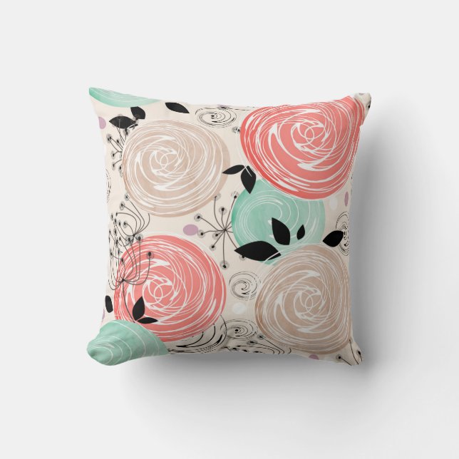 Retro, roses cushion (Front)