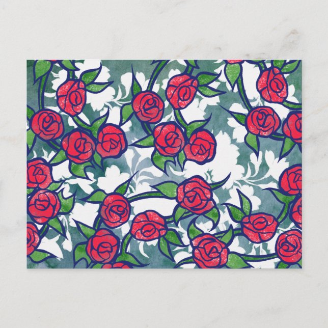Retro Roses Postcard (Front)