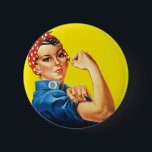 Retro Rosie the Riveter Feminist - We Can Do It 6 Cm Round Badge<br><div class="desc">The iconic retro and vintage design. A symbol of empowering strong women and feminist. Resist and persist. Makes a great stocking stuffer. Get one for a girl or woman. Great as a gift.</div>