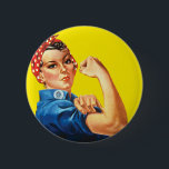 Retro Rosie the Riveter Feminist - We Can Do It 6 Cm Round Badge<br><div class="desc">The iconic retro and vintage design. A symbol of empowering strong women and feminist. Resist and persist. Makes a great stocking stuffer. Get one for a girl or woman. Great as a gift.</div>