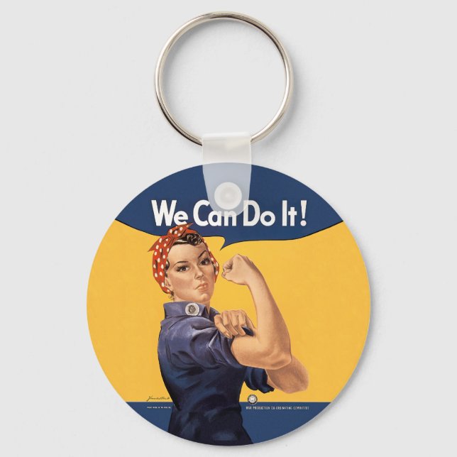 Retro Rosie We Can Do It Key Ring (Front)