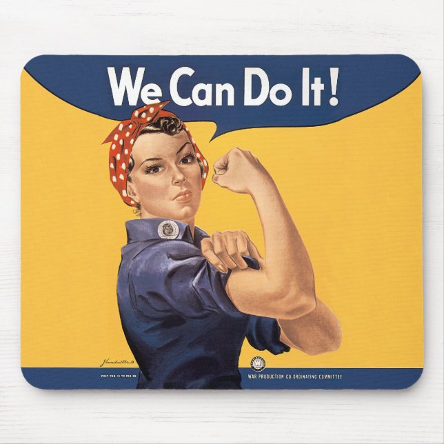 Retro Rosie We Can Do It Mouse Pad (Front)