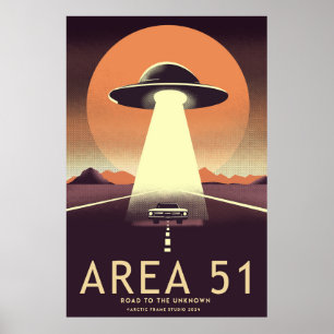Retro roswel area 51 poster